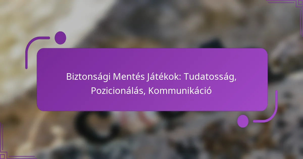 Biztonsági Mentés Játékok: Tudatosság, Pozicionálás, Kommunikáció
