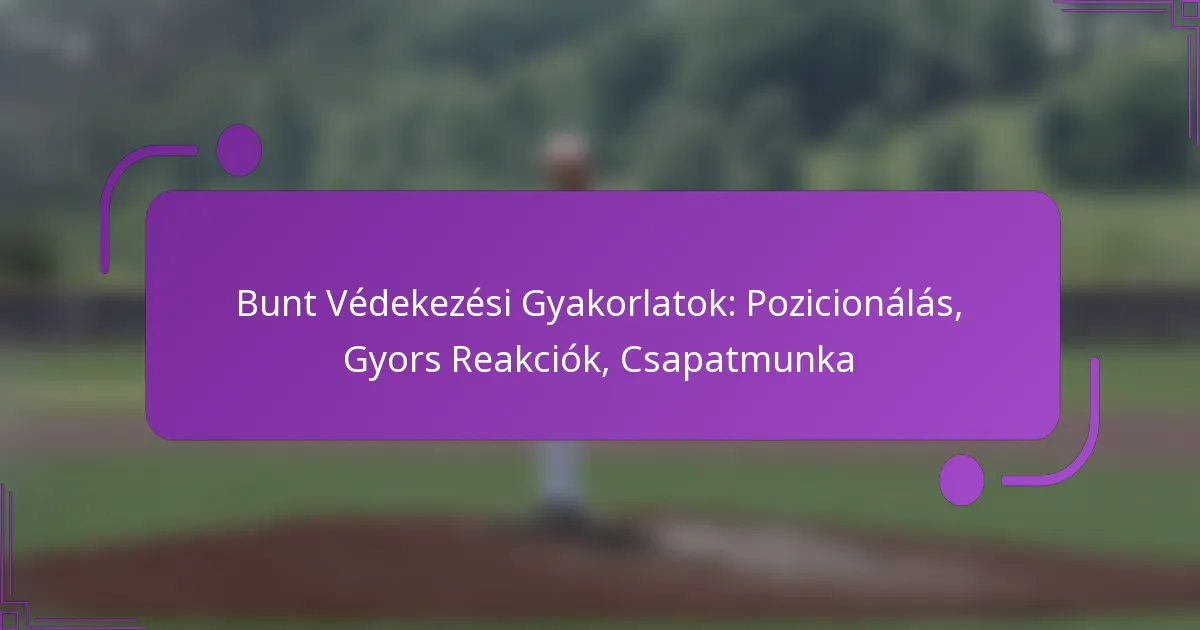 Bunt Védekezési Gyakorlatok: Pozicionálás, Gyors Reakciók, Csapatmunka