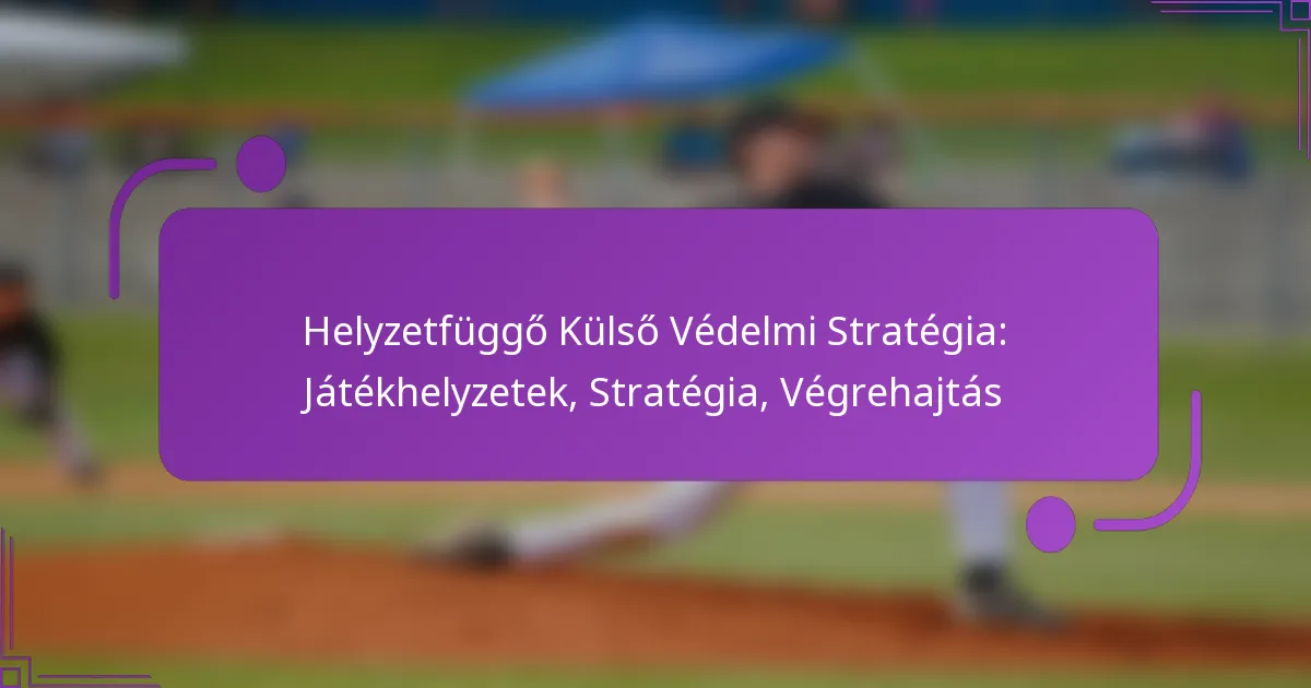 Helyzetfüggő Külső Védelmi Stratégia: Játékhelyzetek, Stratégia, Végrehajtás