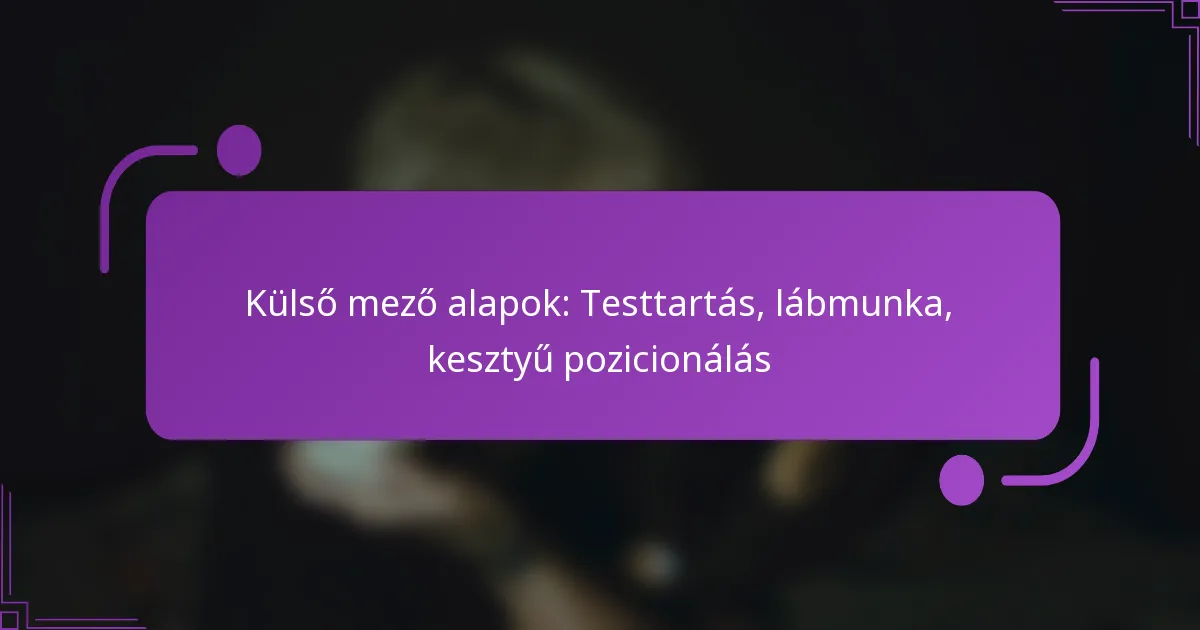 Külső mező alapok: Testtartás, lábmunka, kesztyű pozicionálás
