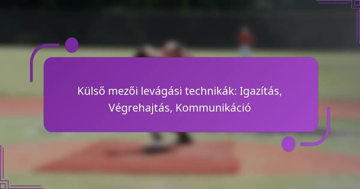 Külső mezői levágási technikák: Igazítás, Végrehajtás, Kommunikáció