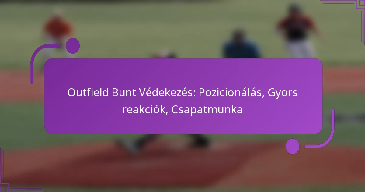 Outfield Bunt Védekezés: Pozicionálás, Gyors reakciók, Csapatmunka
