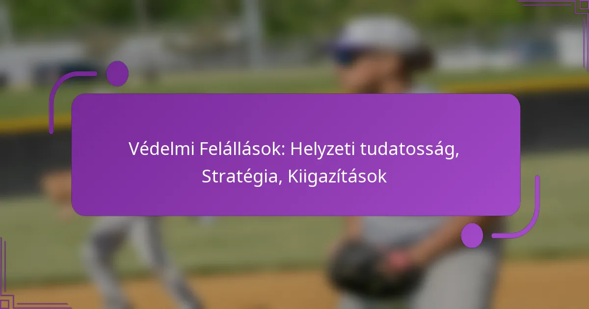 Védelmi Felállások: Helyzeti tudatosság, Stratégia, Kiigazítások