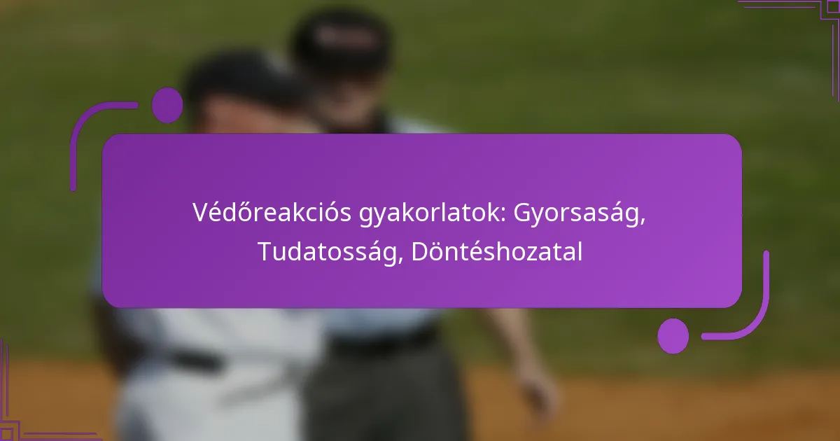 Védőreakciós gyakorlatok: Gyorsaság, Tudatosság, Döntéshozatal